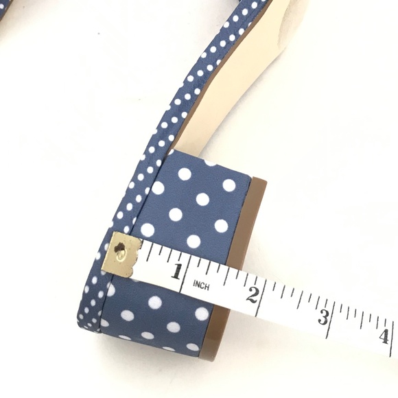 JUSTFAB Polka Dot Sandals Block Heel Dress Sandals Blue White Etna Size 8.5 NEW - Picture 14 of 16